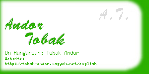 andor tobak business card